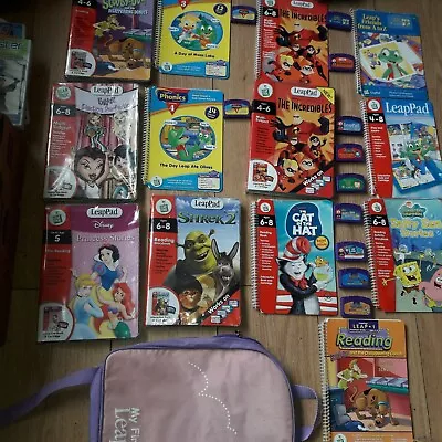 LEAPFROG LEAPPAD 16x Educational Games Cartridges Plus Bag Joblot BUNDLE  • £15.99