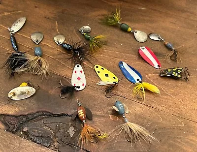 Vintage Rooster Tail  Spoon Fly Martin Fishing Lure Lot Of 14 Lures • $16.99
