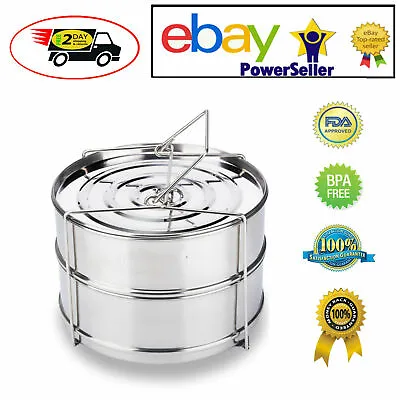 Stackable Insert Pan Stainless Cooking Accessories 6-8 Quart Fits Instant Pot • $78.66