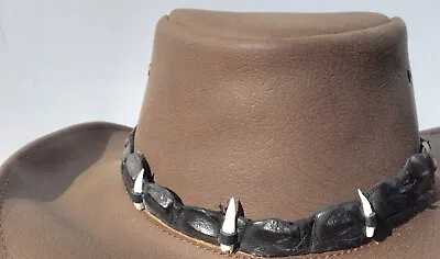 Crocodile Leather 3 Teeth Hat Band For Kakadu Stetson Cowboy Cowgirl Australian  • $29.88