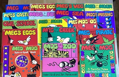17 Meg & Mog Children’s Books Bundle Lot Helen Nicoll Jan Pieńkowski Vintage New • £15