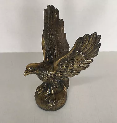 Vintage Metal Eagle Bird  Large Figurine Statue Open Wing Felt Bottom Home Decor • $21.29