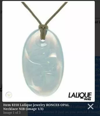 $360 LALIQUE JEWELRY RONCES OPAL CRYSTAL Fleur Ronces Pendant NECKLACE NIB • £240.09