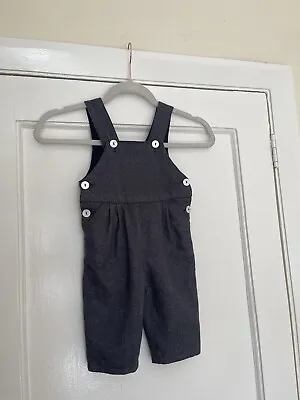 Norman Italian Brand Baby Grey 100% Wool Classic Dungarees Age 12 Months So Cute • £19.99
