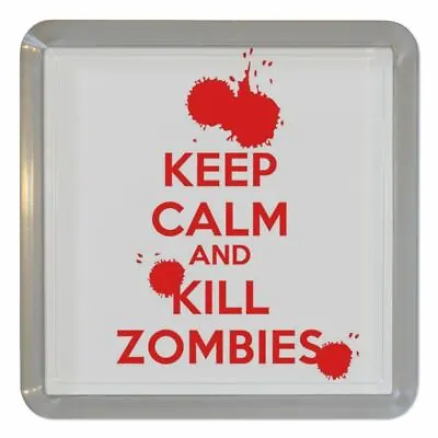 £2.99 • Buy Keep Calm And Kill Zombies - Clear Plastic Tea Coaster / Beer Mat BadgeBeast