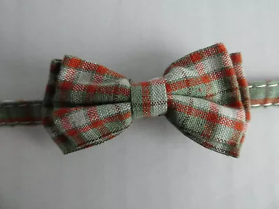 (CC095)  Tartan Pattern Bow Tie Cat Collar Safety Release Bow & Bell • £4.65