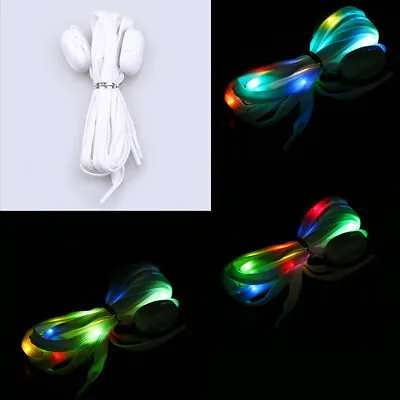 £6.06 • Buy LED Laces Luminous Shoelaces Casual Sneaker Ties Glowing Bootlaces White Rope