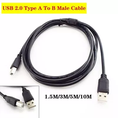 $4.39 • Buy 1.5/3/5/10M Universal Printer Cable Cord USB Male Type A To B For Label Printer