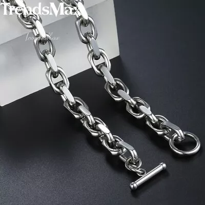 Toggle Necklace Cable Link Chain Necklace For Men Stainless Steel 18 20 24 26 In • $11.39