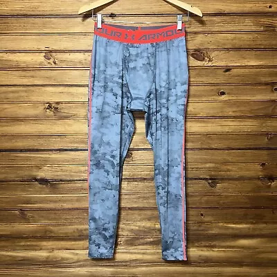 Under Armour Heat Gear Men Large Gray Camo Jock Spandex Tights Compression Pants • $25