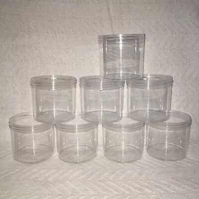 Uline S-12754 Clear Round Wide-Mouth 12 Oz Plastic Jars ONLY - 8 Count - NEW • $10.08