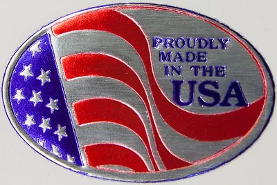 $9 • Buy 50 1  X 1-1/2  Oval 'Proudly Made In The USA' Foil Stamped Labels Seals Stickers