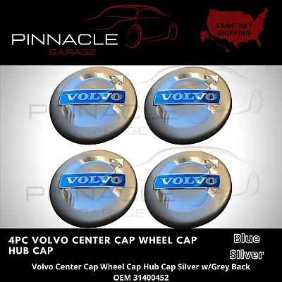 Set Of 4 Silver & Blue Volvo Wheel Rim Center Hub Caps Badge Emblem Logo 3546923 • $19.95