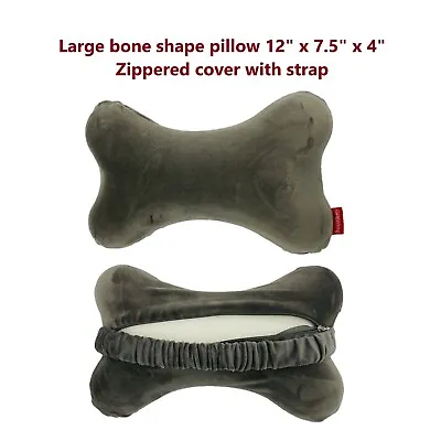 12x7.5x4 Bone Pillow Neck Head Rest Memory Foam Travel Trip Posture Support Grey • $11.39