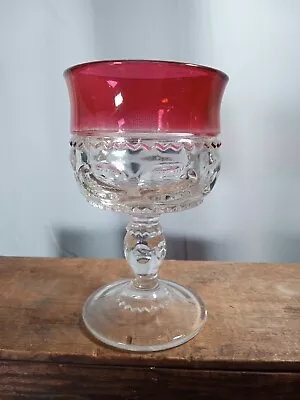 Vintage Tiffin-Franciscan Kings Crown Ruby Flash Footed Cordial Dessert Wine  • $7