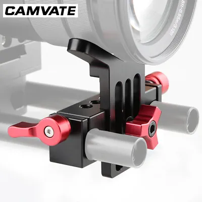 Universal Camera Lens Support With Standard 15mm Double Rod Clamp Rail Block • £26.39