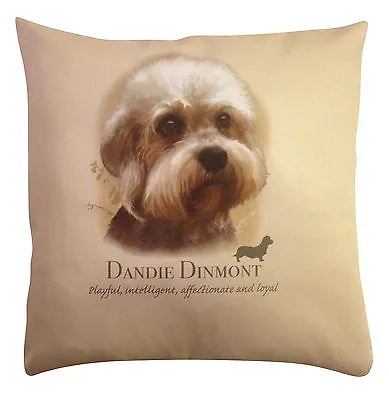 £12.95 • Buy Dandie Dinmont | Quality Cream Or White 100% Cotton Cushion Cover With Zip