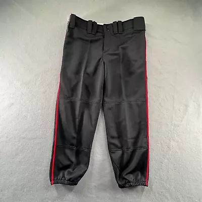 Mizuno Softball Pants Womens Medium Black Red Elastic Waist Bottom Belt Loop NWT • $28.88