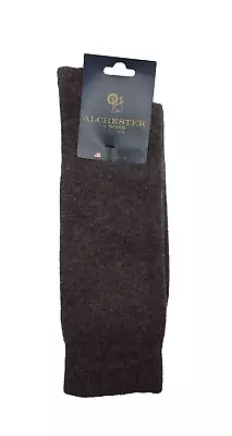 Brown 80% Cashmere Socks Luxury Men's Shoe Sz 8-13 Alchester Pietro Warm Cozy • $34