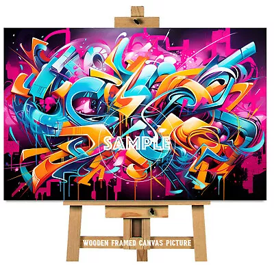 Graffiti Wall Art Canvas Picture Pop Art Street Art -  Paper Art Prints Also #7 • £7.69