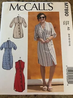 🦋 McCALL'S #M7890 - LADIES BUTTON DOWN TUNICS & DRESSES PATTERN 6-14 / 14-22 FF • $11.39