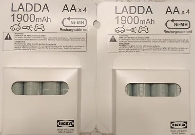 LADDA Rechargeable Batteries AA 1.2V 1900mAh - TWO PACKS OF FOUR - Made In Japan • $15