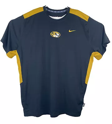 Nike Team Dri Fit Missouri Tigers Athletic T-shirt Mizzou Mens Size XXL Black • $19.88