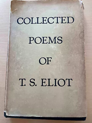 T.S. Eliot Collected Poems 1909-1935 Published Post 1939 HC DJ Good Condition! • $15