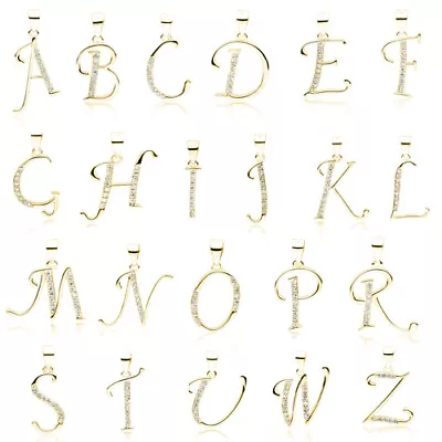 £10.95 • Buy Gold Initial Letter Necklace Or Pendant Gift Boxed Present Vermeil Gold