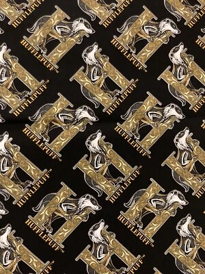 £3.92 • Buy Harry Potter Hufflepuff Badger 9x21 Cotton Fabric Scrap Remnant Masks