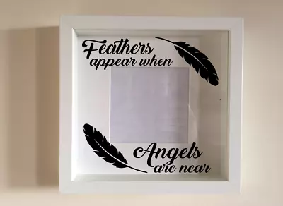 £2.49 • Buy Box Frame Vinyl Decal Sticker Wall Art Quote Feathers When Angels Are Photo