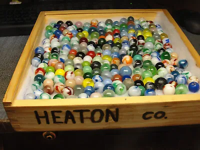 Vintage Circa 1945 Heaton Marble Collection In A Heaton Wooden Box Over 2 Pounds • $89.95