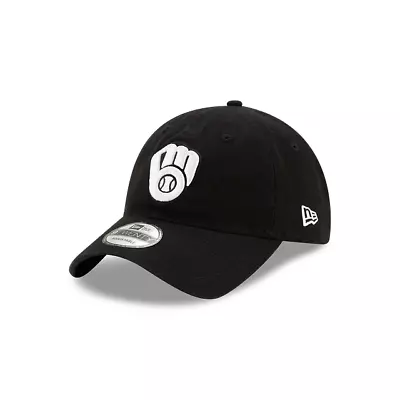 Milwaukee Brewers New Era 9twenty Core Classic Black & White Adjustable Hat • $19.95