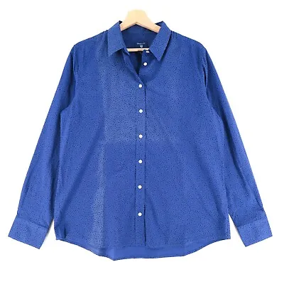 £14.39 • Buy GANT Dark Blue Voile Freckle Dot Shirt Size EUR 44 UK 18 US 14