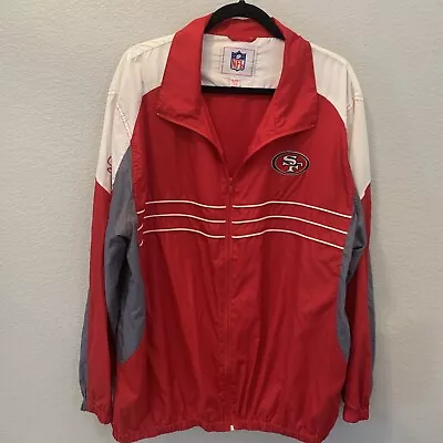 Vintage San Francisco 49ers Windbreaker Track Jacket Full Zip NFL XXL 2X • $39.80