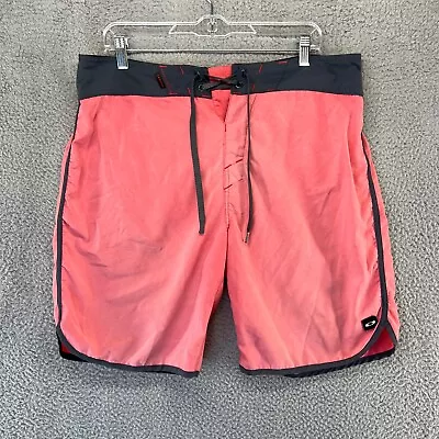 Oakley Swim Trunks Men's 34 Red Pink Lightweight Solid Faded Drawstrings Surf • $6.94