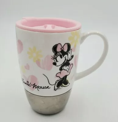 Disney Minnie Mouse Travel Mug Pink Lid Stainless Steel LOOKS NEW! • $19.99