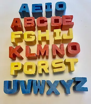 Alphabet ABC's Blocks TUFF STUFF Mattel 1971 Vintage Complete Set 30 #4383 • $24.99