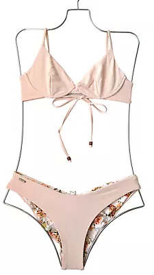 Maaji Underwire Bikini Top & Cheeky Bikini Bottom Sz M Pale Pink • $58