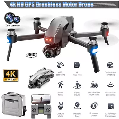 Professional 5G WiFi GPS Drone HD 4K 2 Axis Gimbal RC 6K Camera Quadcopter Drone • $329