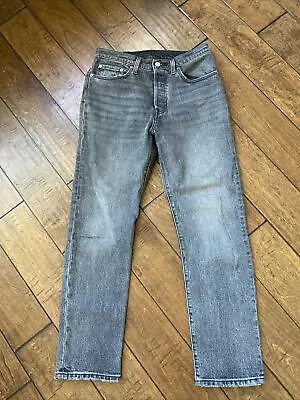 Levis Premium 501 Jeans Women Sz 27x28 Washed Out Grey • $27