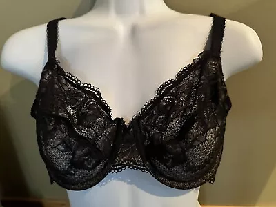 Wacoal 85136D So Sophisticated Two Part Cup Underwire Bra Black Lace Very Good! • $12.99