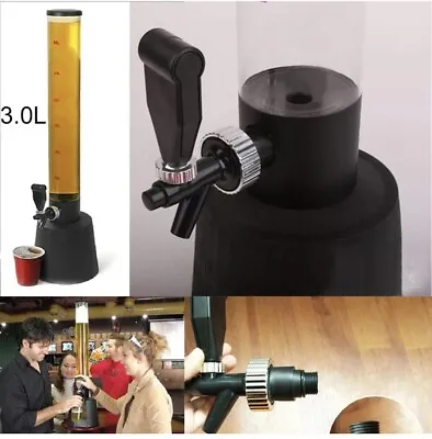 Bachelors Hens Beer Dispenser Faucet Tap Tube Column Beer Bong Tower Cylinder 3L • $109.99