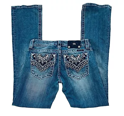 Miss Me Womens Boot Bootcut Jeans 27 X 33 Low Rise Denim Embellished • $24.88
