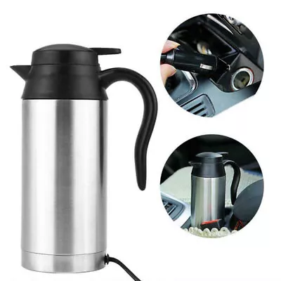 12V 750ml Stainless Steel Electric Kettle Pot Car Travel Portable Water Heater • £15.96