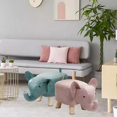 Animal Footstool Elephant Bench Portable Shoes Changing Cute Storage Wooden • £25.06