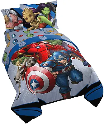 Kids Comforter Sheet Set Bedding Super Soft Marvel Avengers Fight Club 5 Pc Twin • $90.76