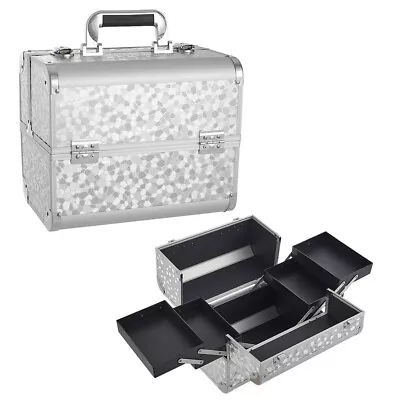 Extra Large Makeup Case Vanity Box Jewelry Cosmetic Nail Storage Carry Container • £14.95