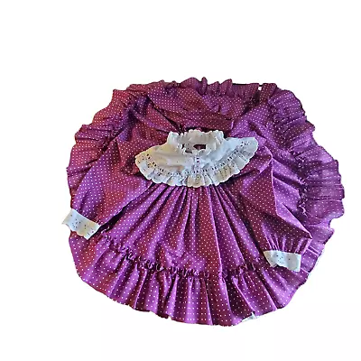 Marthas Miniatures Dress 3 4 ? Purple Polkadot Twirl Circle Full Pageant Vintage • $49.97