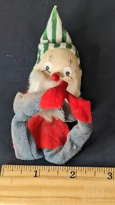 VINTAGE CHRISTMAS PIXIE ELF W/Beard KNEE HUGGER Cotton Head Berry Nose  • $19.99